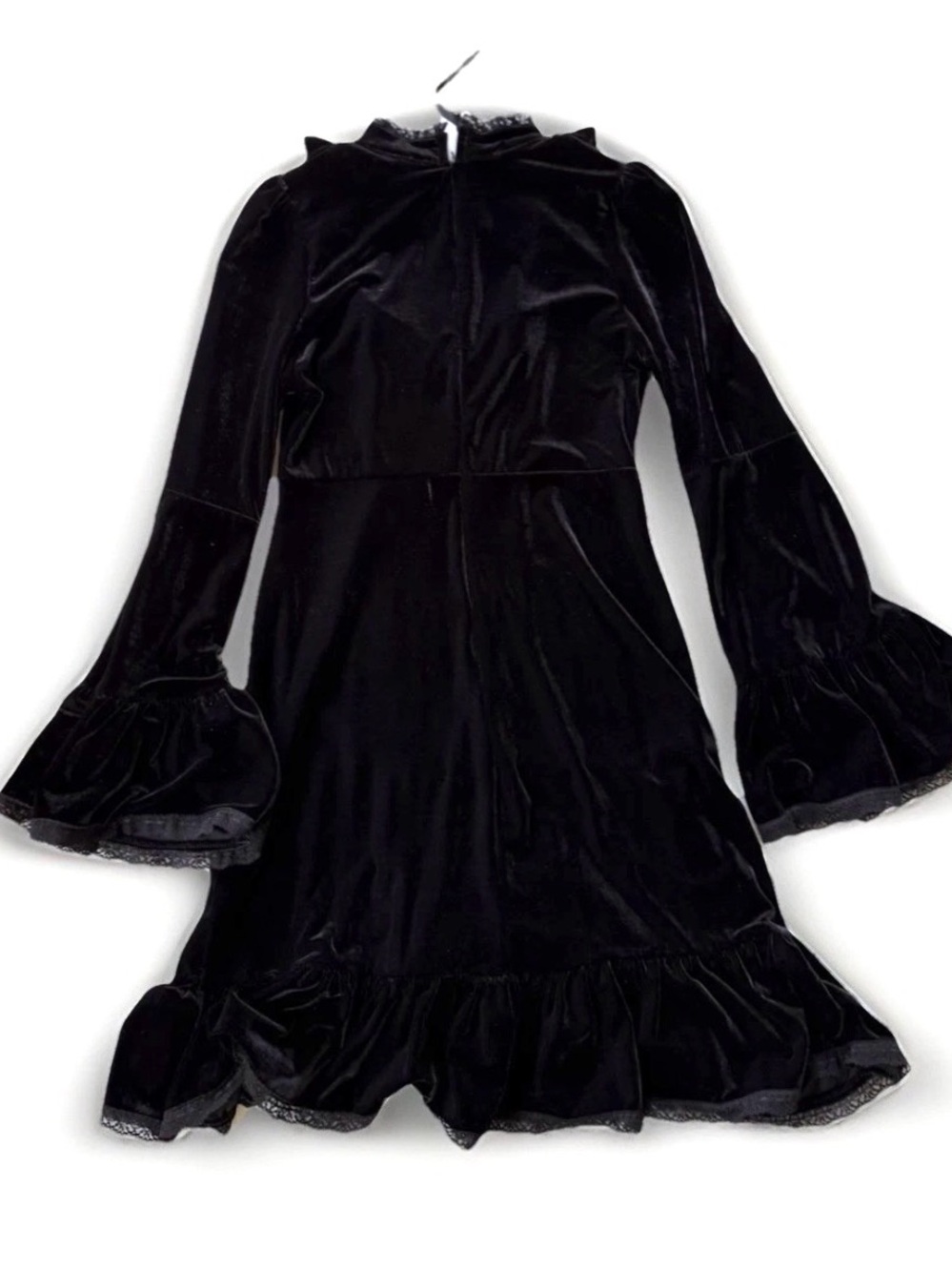 Killstar Mitsuyo Velvet Lace Bell Sleeve Mini Dress Witchy Whimsygoth Nu Goth XS - Picture 7 of 12